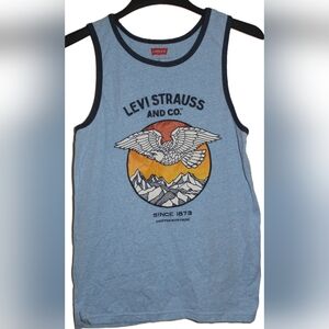 Levi’s Men’s Color: Blue Sleeveless Tank Top with Vintage Logo, Size Small